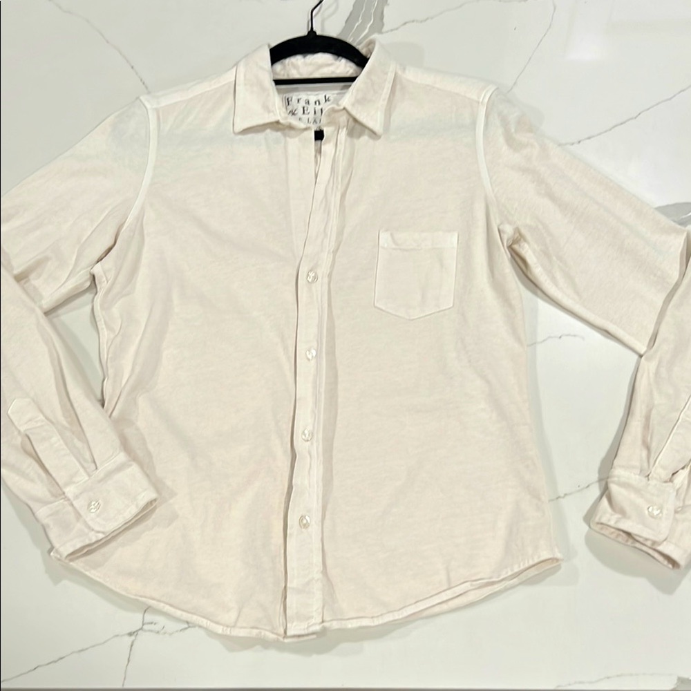 NWOT Frank & Eileen cream Barry style shirt S